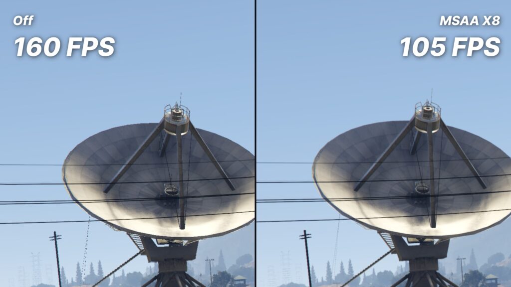 anti-aliasing has a huge impact to the gta 5 graphics optimization - comparison