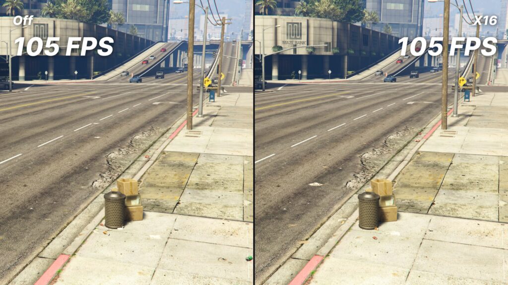 GTA 5 anisotropic filtering comparison