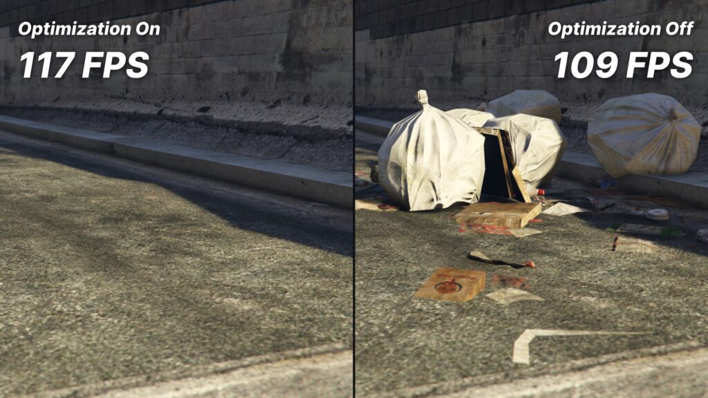 GTA 5: Remove Garbage and get a fps boost with ModsHub - comparison
